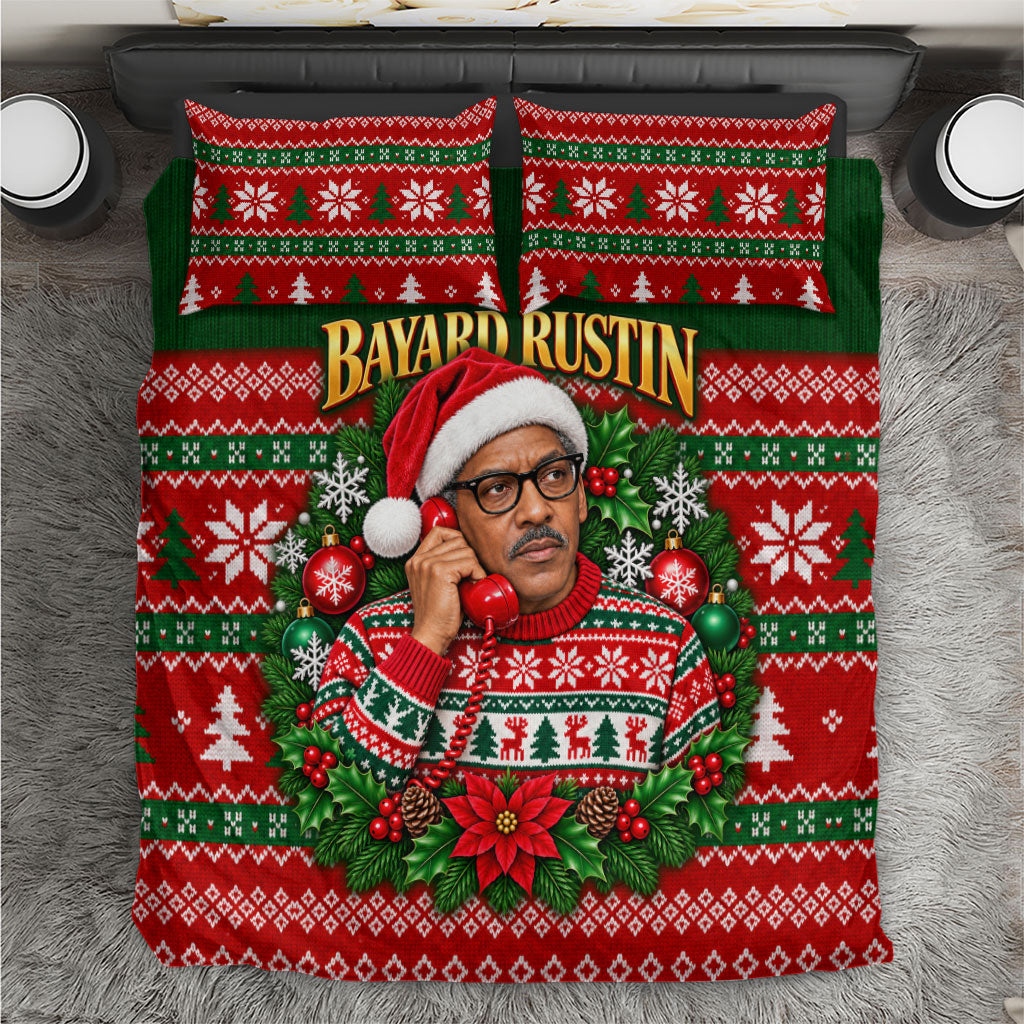 Bayard Rustin Christmas Bedding Set Ugly Christmas Pattern Retro Fair Isle