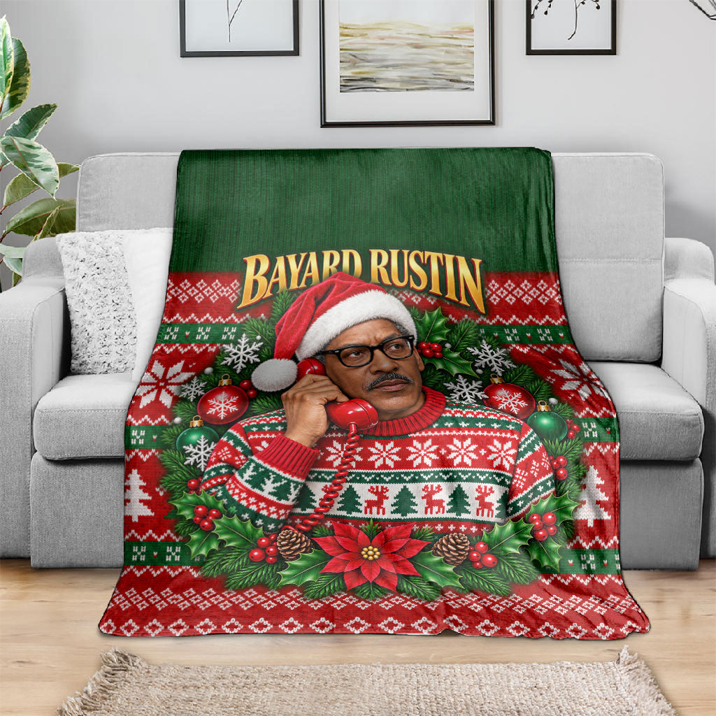 Bayard Rustin Christmas Blanket Ugly Christmas Pattern Retro Fair Isle