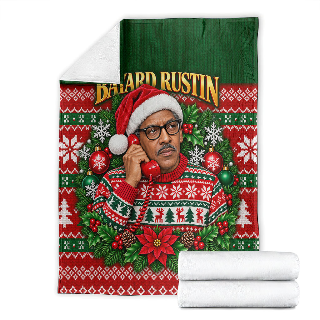 Bayard Rustin Christmas Blanket Ugly Christmas Pattern Retro Fair Isle