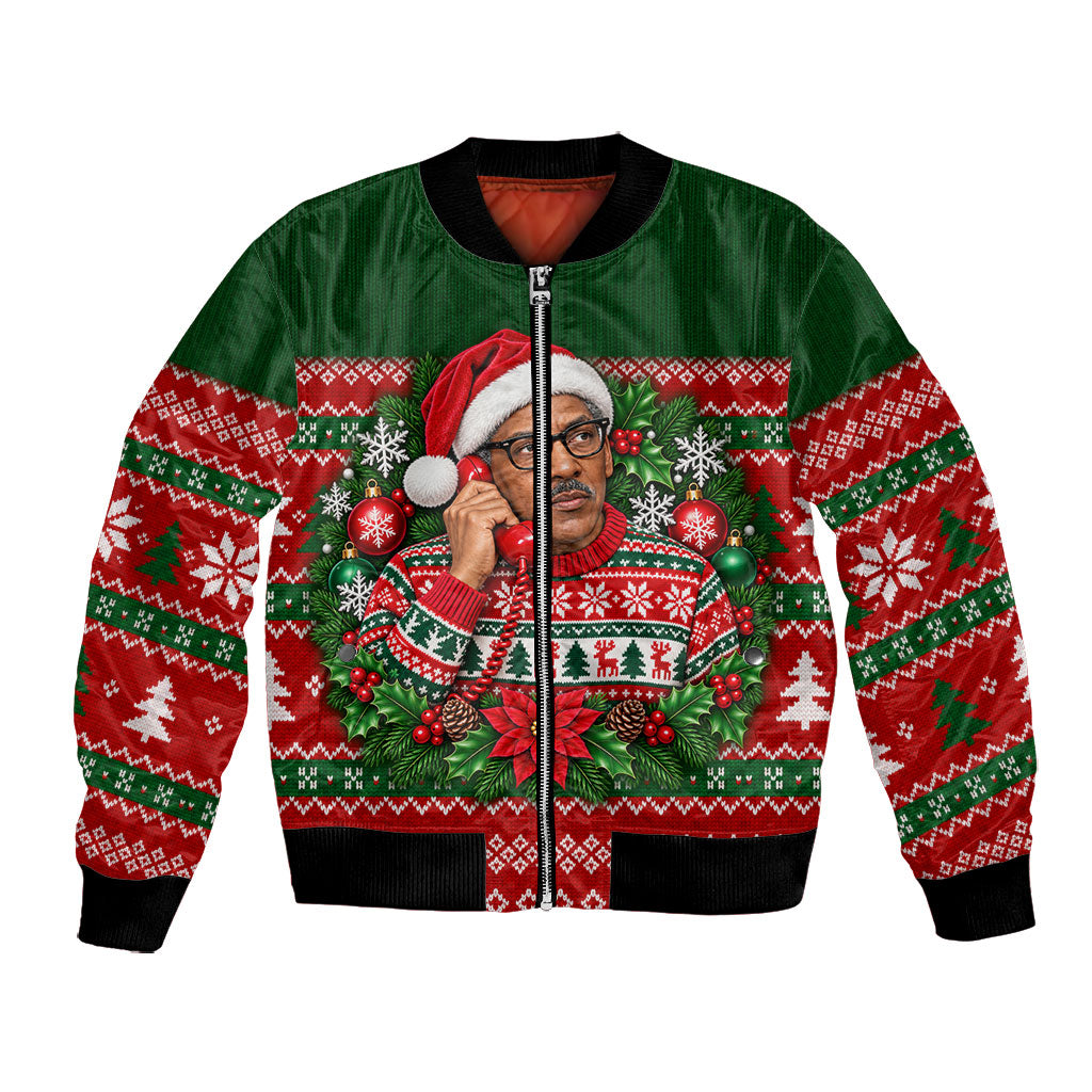 Bayard Rustin Christmas Bomber Jacket Ugly Christmas Pattern Retro Fair Isle