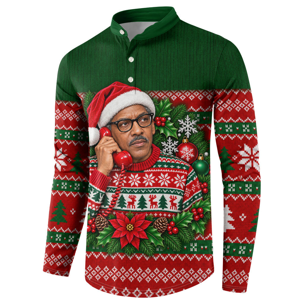 Bayard Rustin Christmas Button Sweatshirt Ugly Christmas Pattern Retro Fair Isle