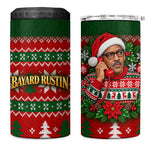 Bayard Rustin Christmas 4 in 1 Can Cooler Tumbler Ugly Christmas Pattern Retro Fair Isle