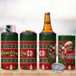 Bayard Rustin Christmas 4 in 1 Can Cooler Tumbler Ugly Christmas Pattern Retro Fair Isle