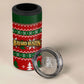 Bayard Rustin Christmas 4 in 1 Can Cooler Tumbler Ugly Christmas Pattern Retro Fair Isle