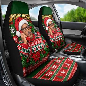 Bayard Rustin Christmas Car Seat Cover Ugly Christmas Pattern Retro Fair Isle