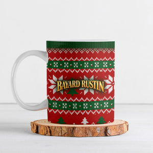 Bayard Rustin Christmas Ceramic Mug Ugly Christmas Pattern Retro Fair Isle
