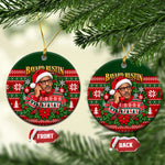 Bayard Rustin Christmas Ceramic Ornament Ugly Christmas Pattern Retro Fair Isle