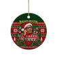 Bayard Rustin Christmas Ceramic Ornament Ugly Christmas Pattern Retro Fair Isle