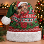 Bayard Rustin Christmas Santa Hat Ugly Christmas Pattern Retro Fair Isle