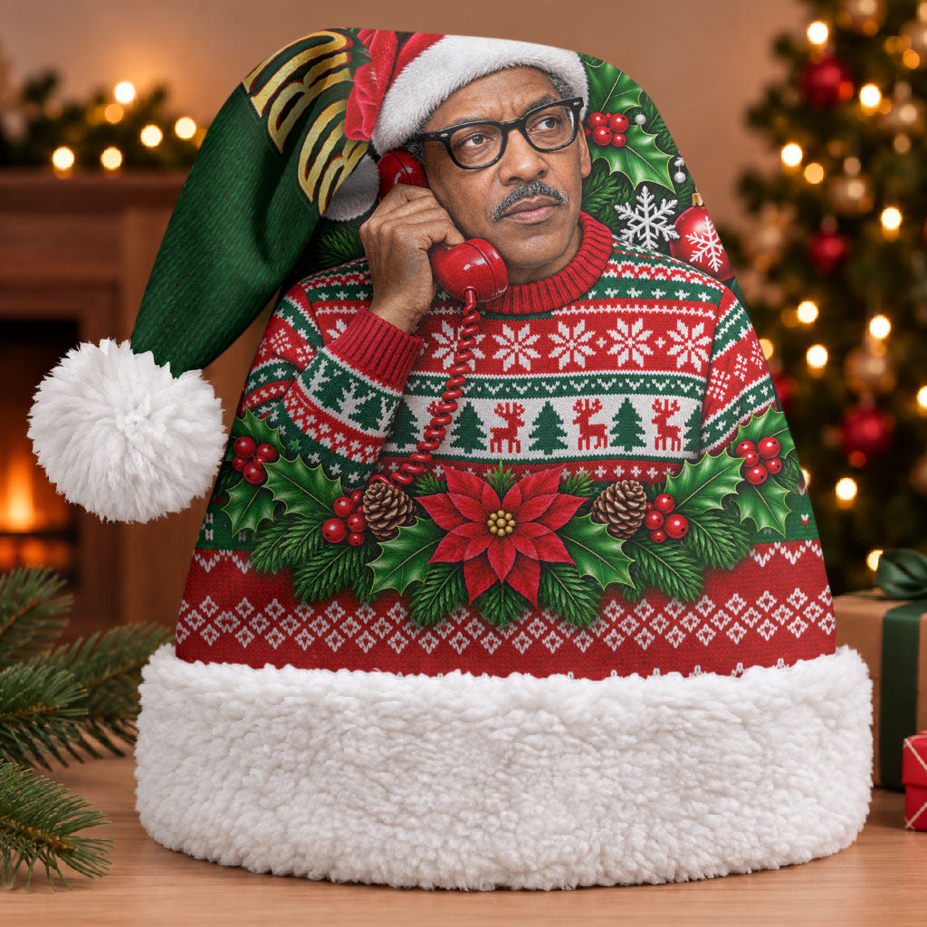 Bayard Rustin Christmas Santa Hat Ugly Christmas Pattern Retro Fair Isle