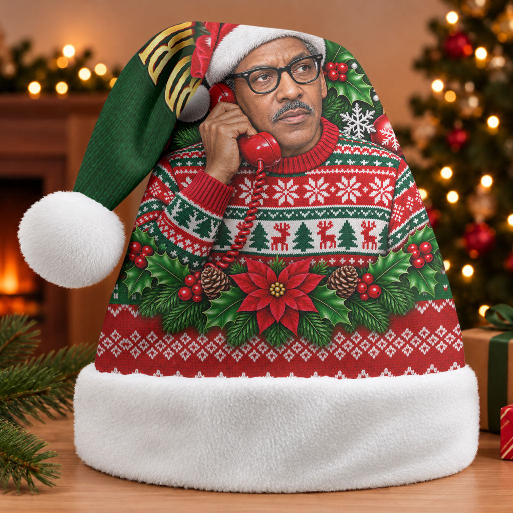 Bayard Rustin Christmas Santa Hat Ugly Christmas Pattern Retro Fair Isle