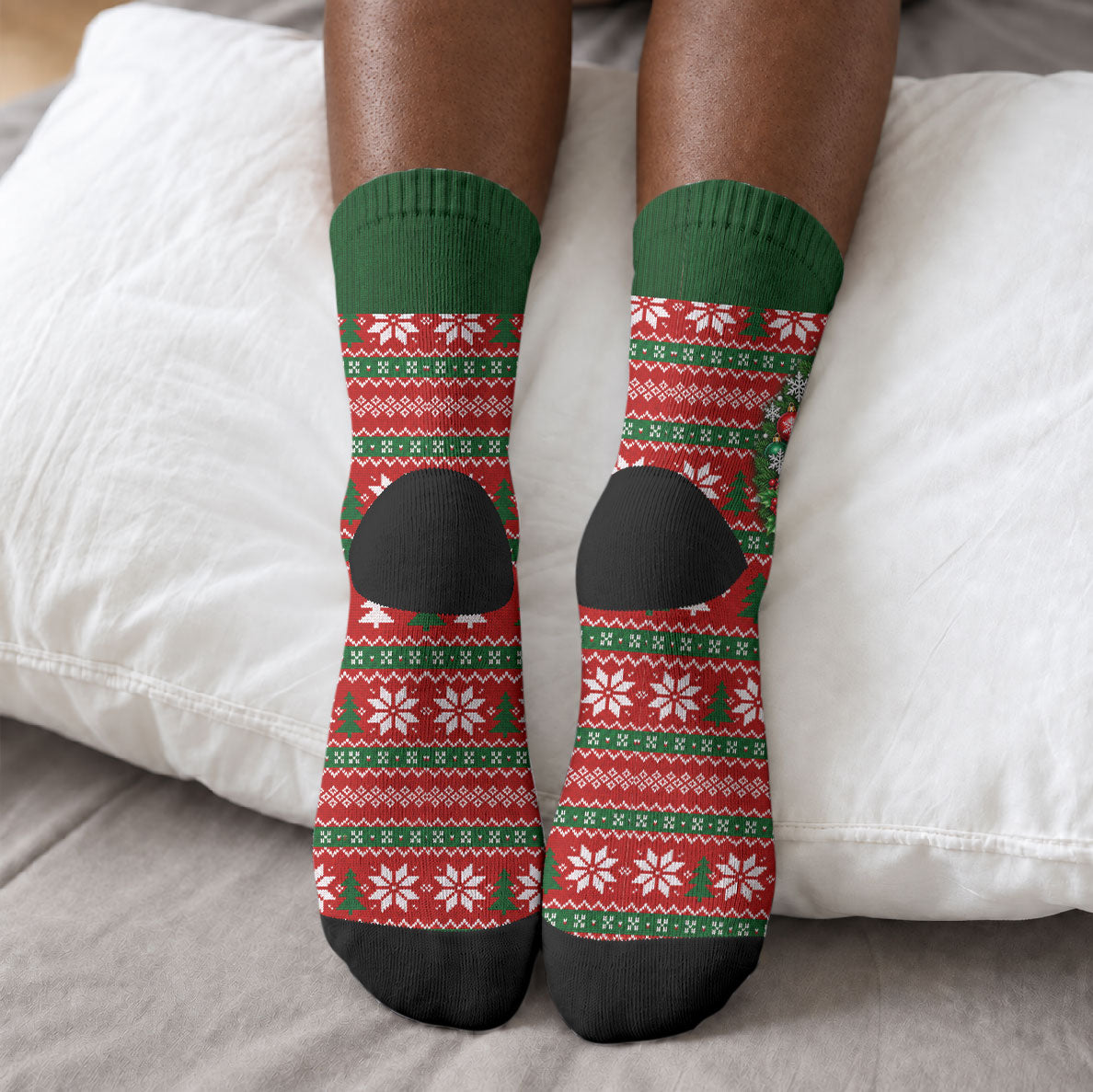 Bayard Rustin Christmas Crew Socks Ugly Christmas Pattern Retro Fair Isle