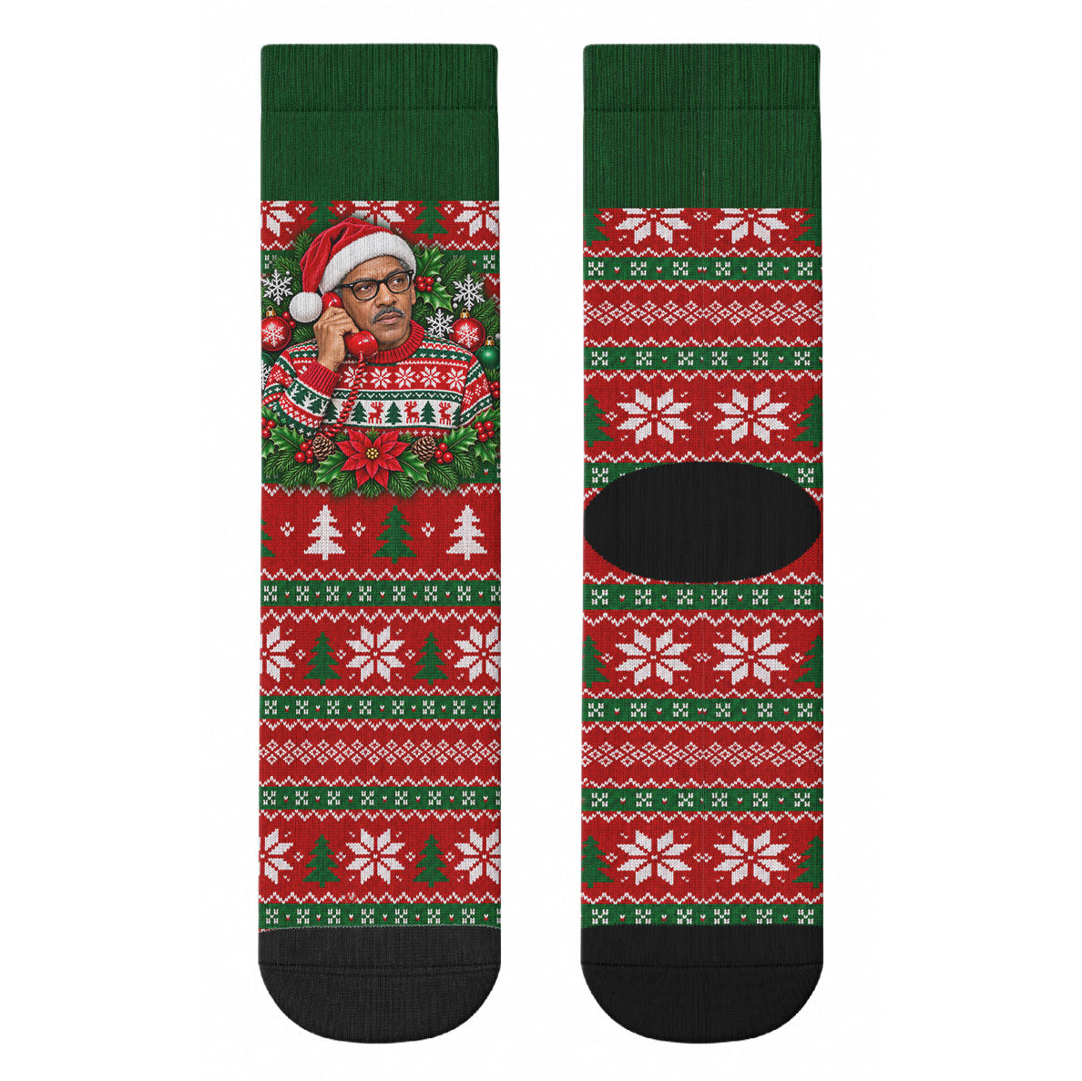 Bayard Rustin Christmas Crew Socks Ugly Christmas Pattern Retro Fair Isle