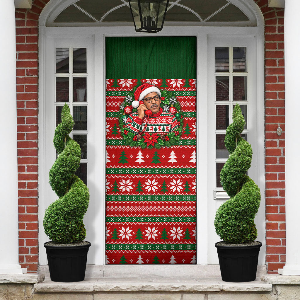 Bayard Rustin Christmas Door Cover Ugly Christmas Pattern Retro Fair Isle