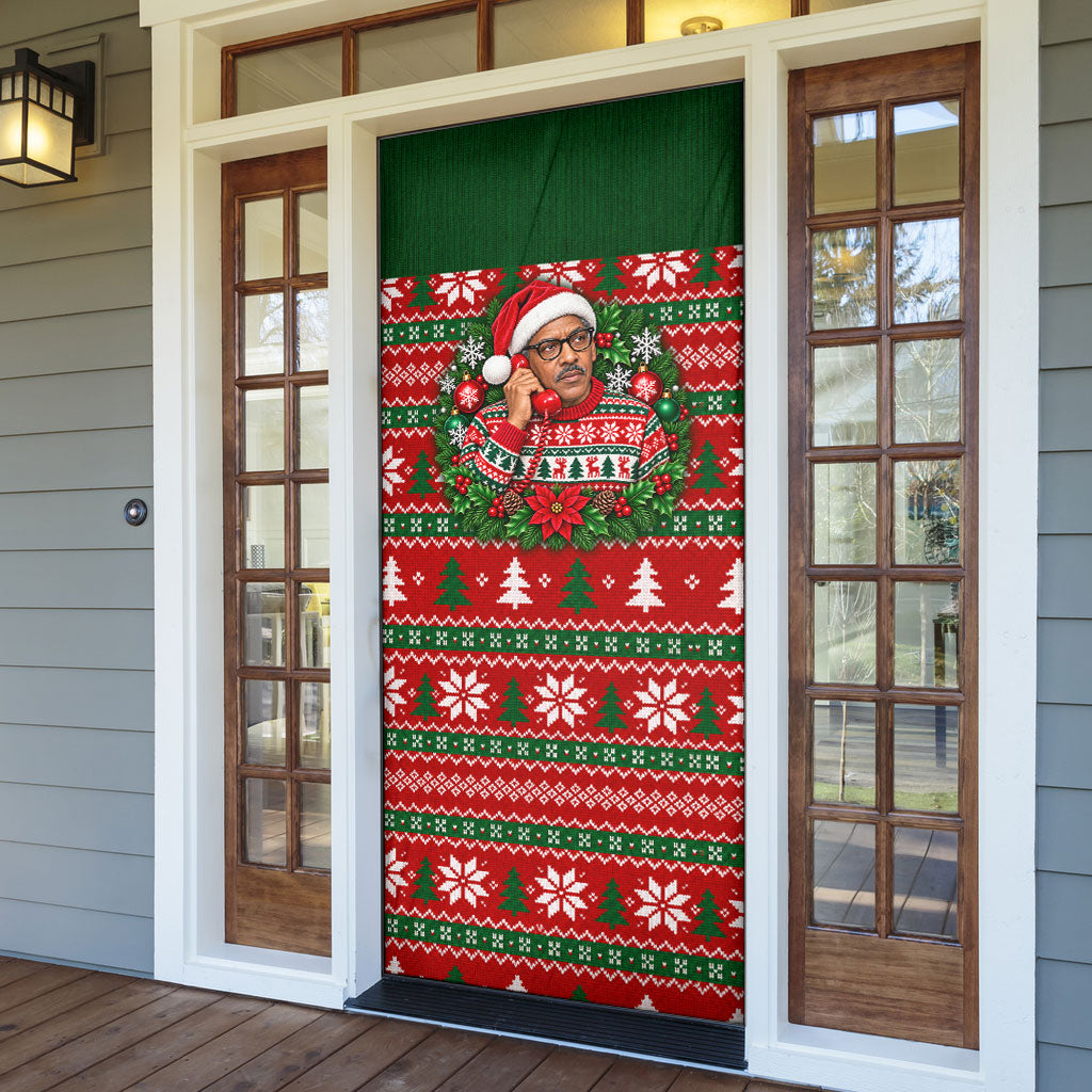 Bayard Rustin Christmas Door Cover Ugly Christmas Pattern Retro Fair Isle