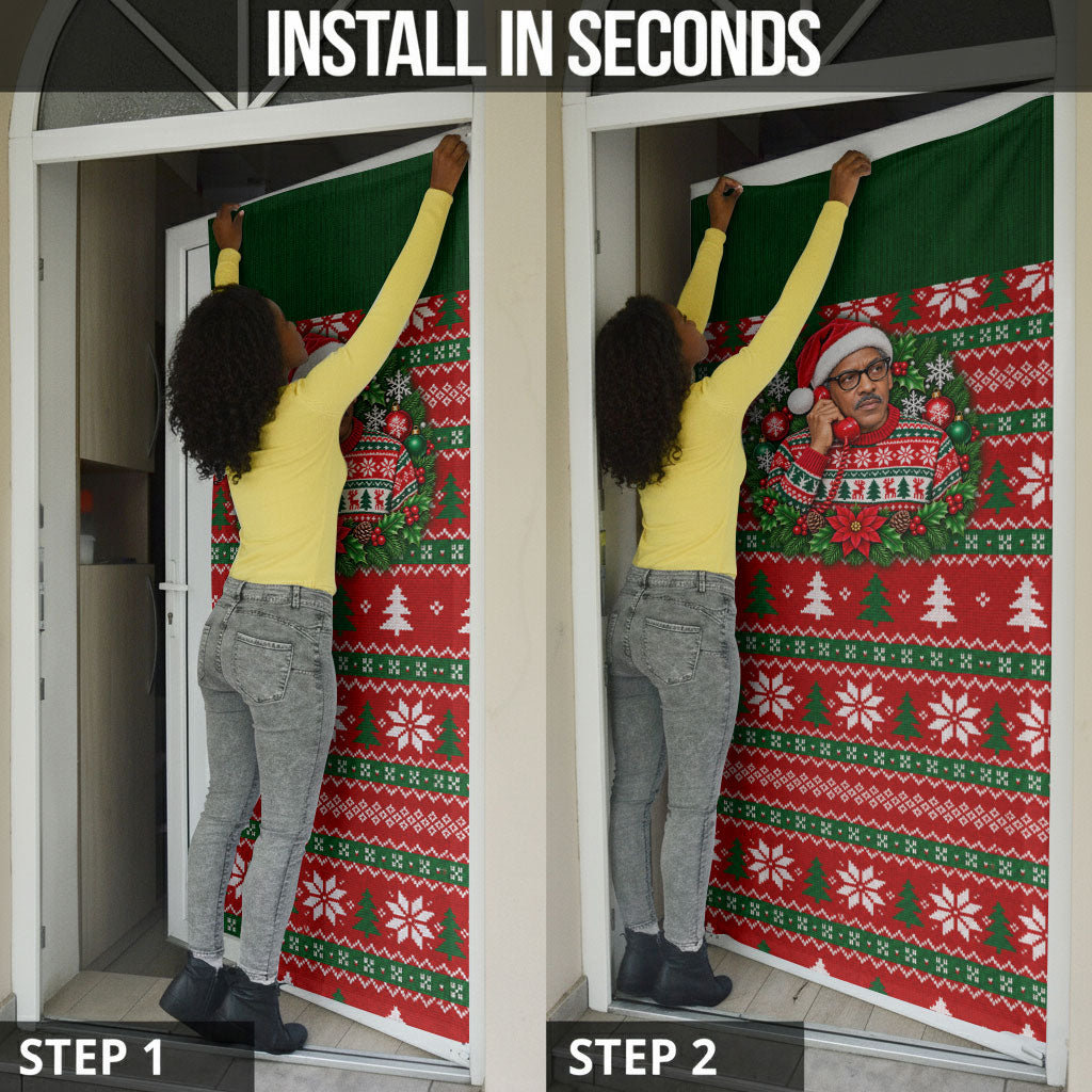 Bayard Rustin Christmas Door Cover Ugly Christmas Pattern Retro Fair Isle