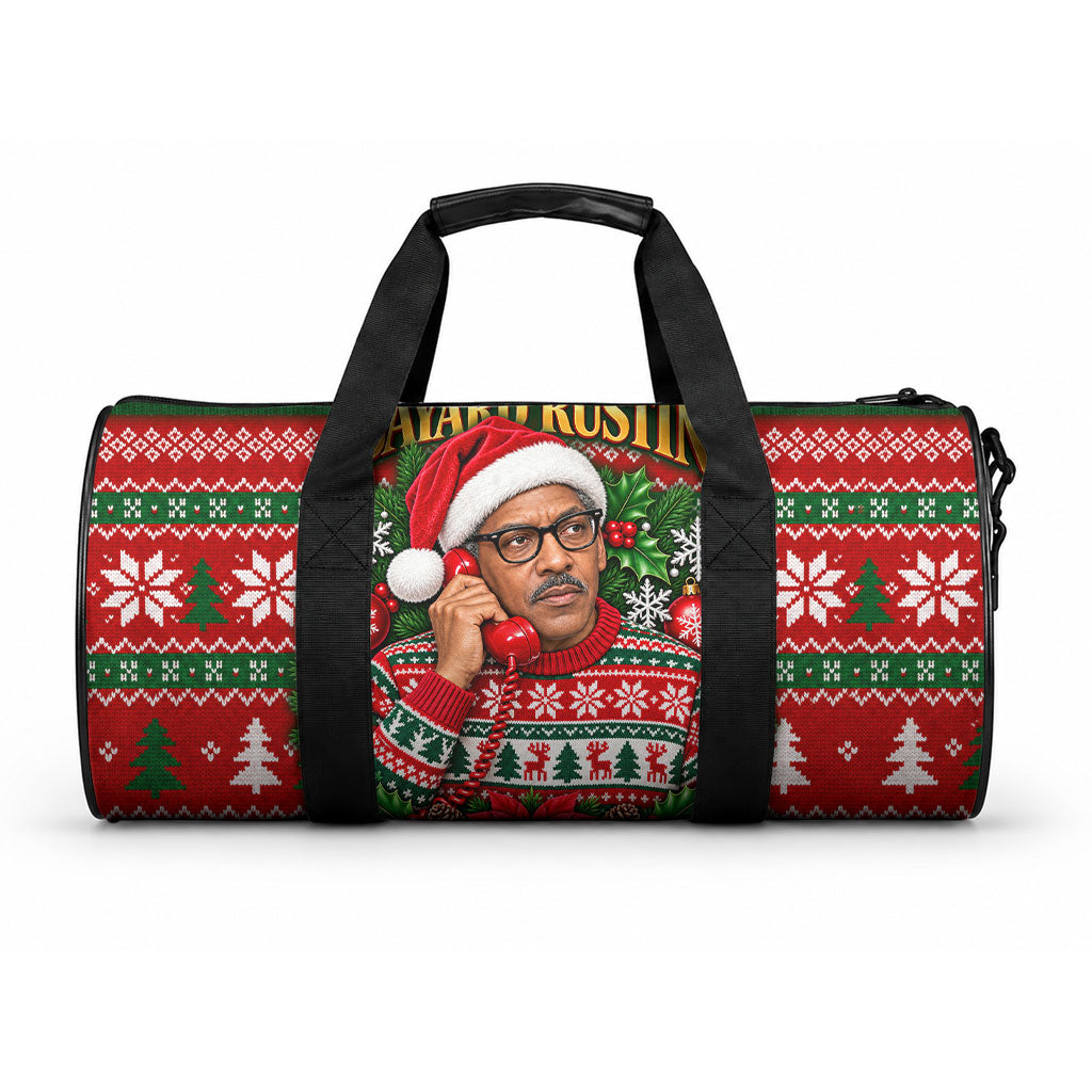 Bayard Rustin Christmas Duffle Bag Ugly Christmas Pattern Retro Fair Isle