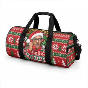 Bayard Rustin Christmas Duffle Bag Ugly Christmas Pattern Retro Fair Isle