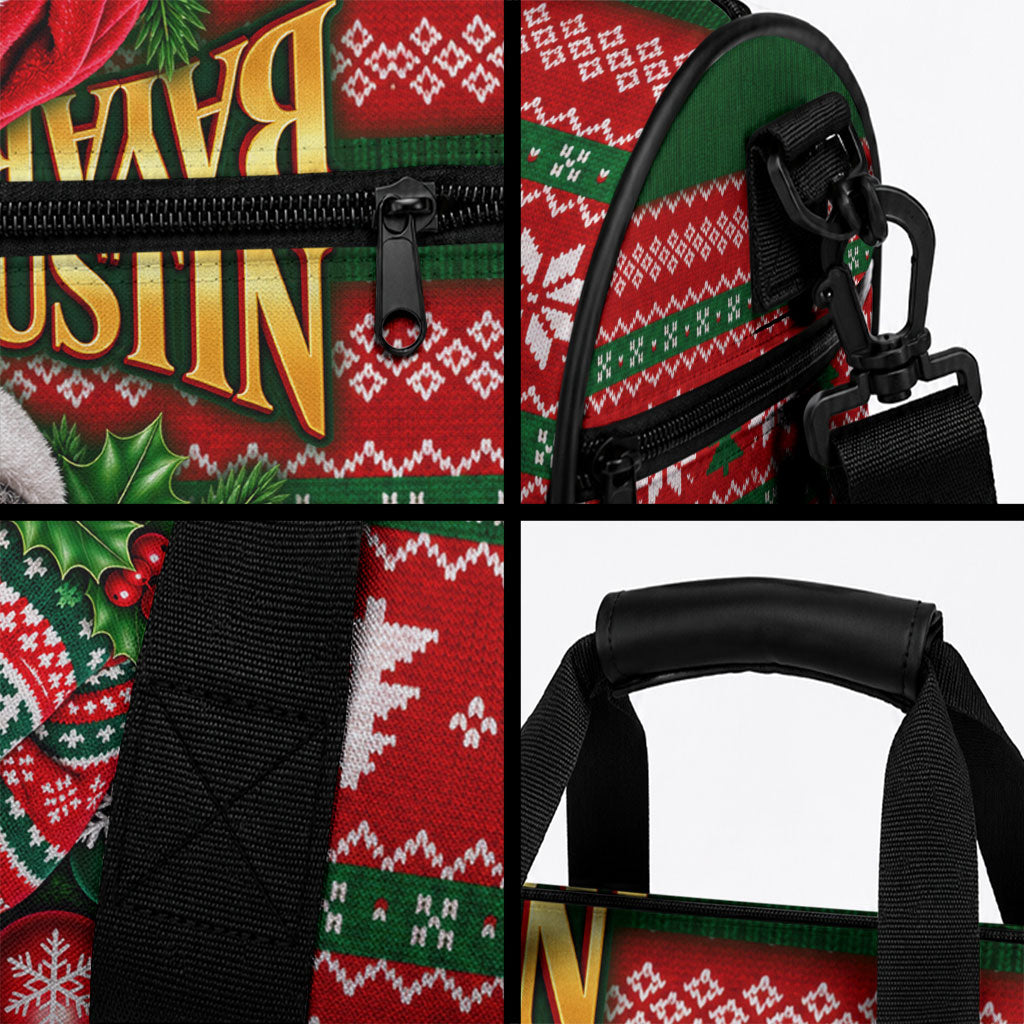 Bayard Rustin Christmas Duffle Bag Ugly Christmas Pattern Retro Fair Isle