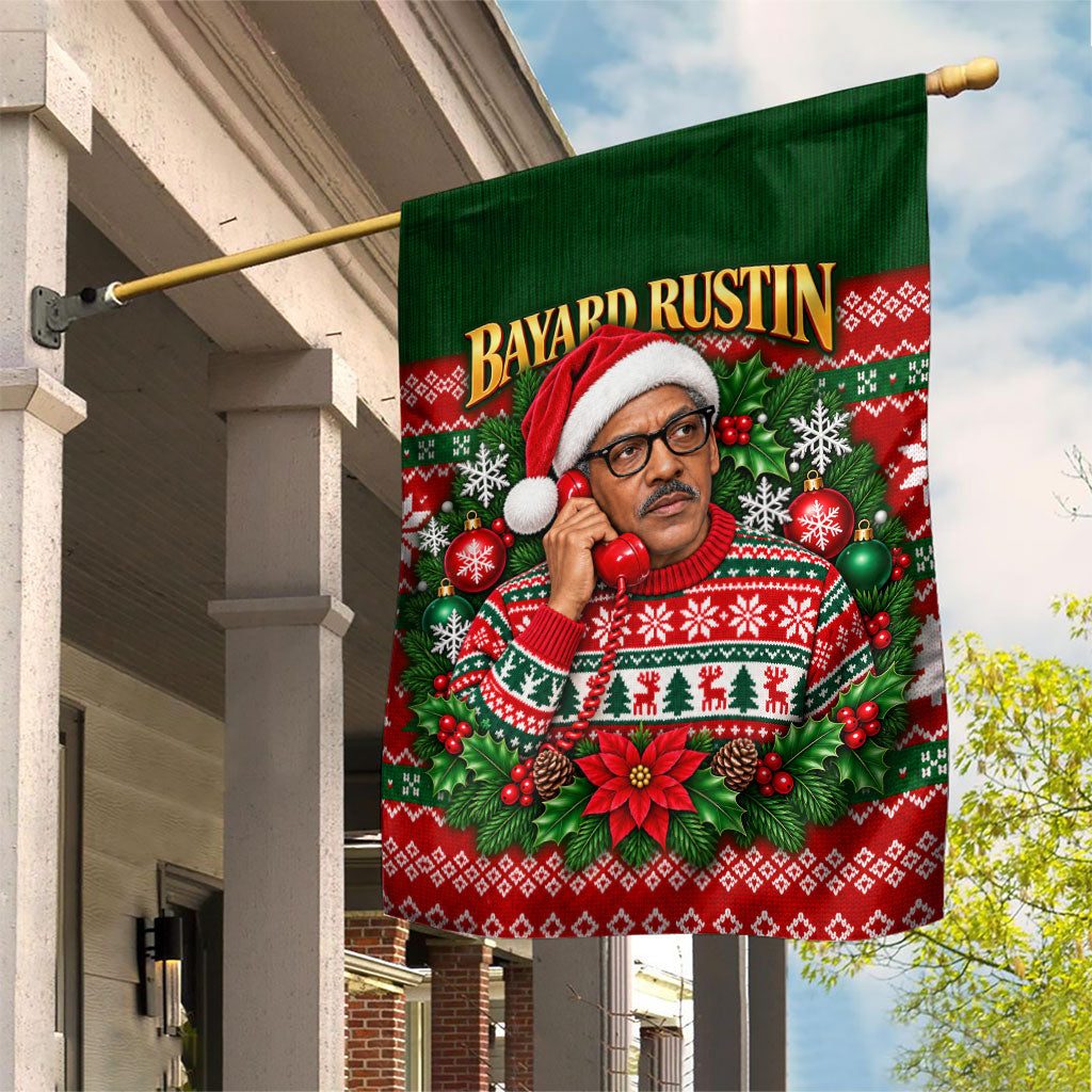 Bayard Rustin Christmas Garden Flag Ugly Christmas Pattern Retro Fair Isle