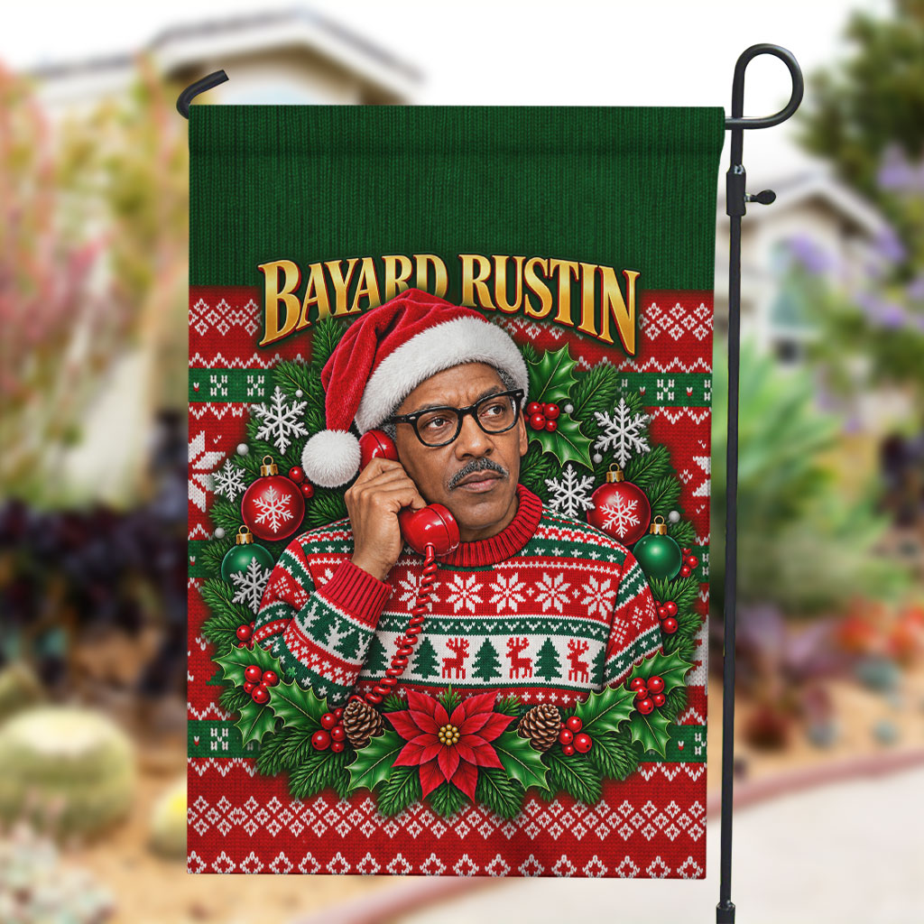 Bayard Rustin Christmas Garden Flag Ugly Christmas Pattern Retro Fair Isle