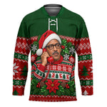Bayard Rustin Christmas Hockey Jersey Ugly Christmas Pattern Retro Fair Isle