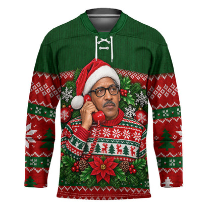 Bayard Rustin Christmas Hockey Jersey Ugly Christmas Pattern Retro Fair Isle