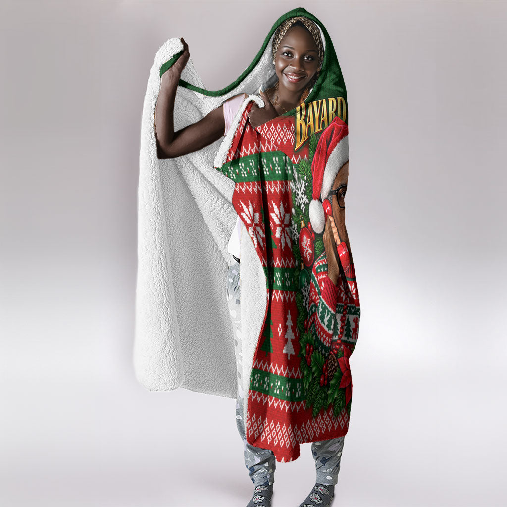 Bayard Rustin Christmas Hooded Blanket Ugly Christmas Pattern Retro Fair Isle