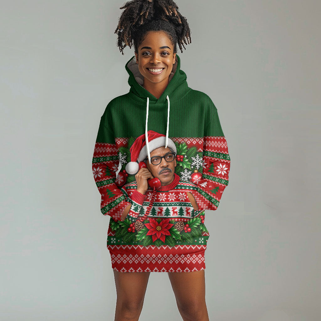 Bayard Rustin Christmas Hoodie Dress Ugly Christmas Pattern Retro Fair Isle