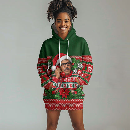 Bayard Rustin Christmas Hoodie Dress Ugly Christmas Pattern Retro Fair Isle