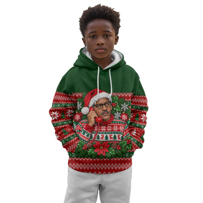 Bayard Rustin Christmas Kid Hoodie Ugly Christmas Pattern Retro Fair Isle