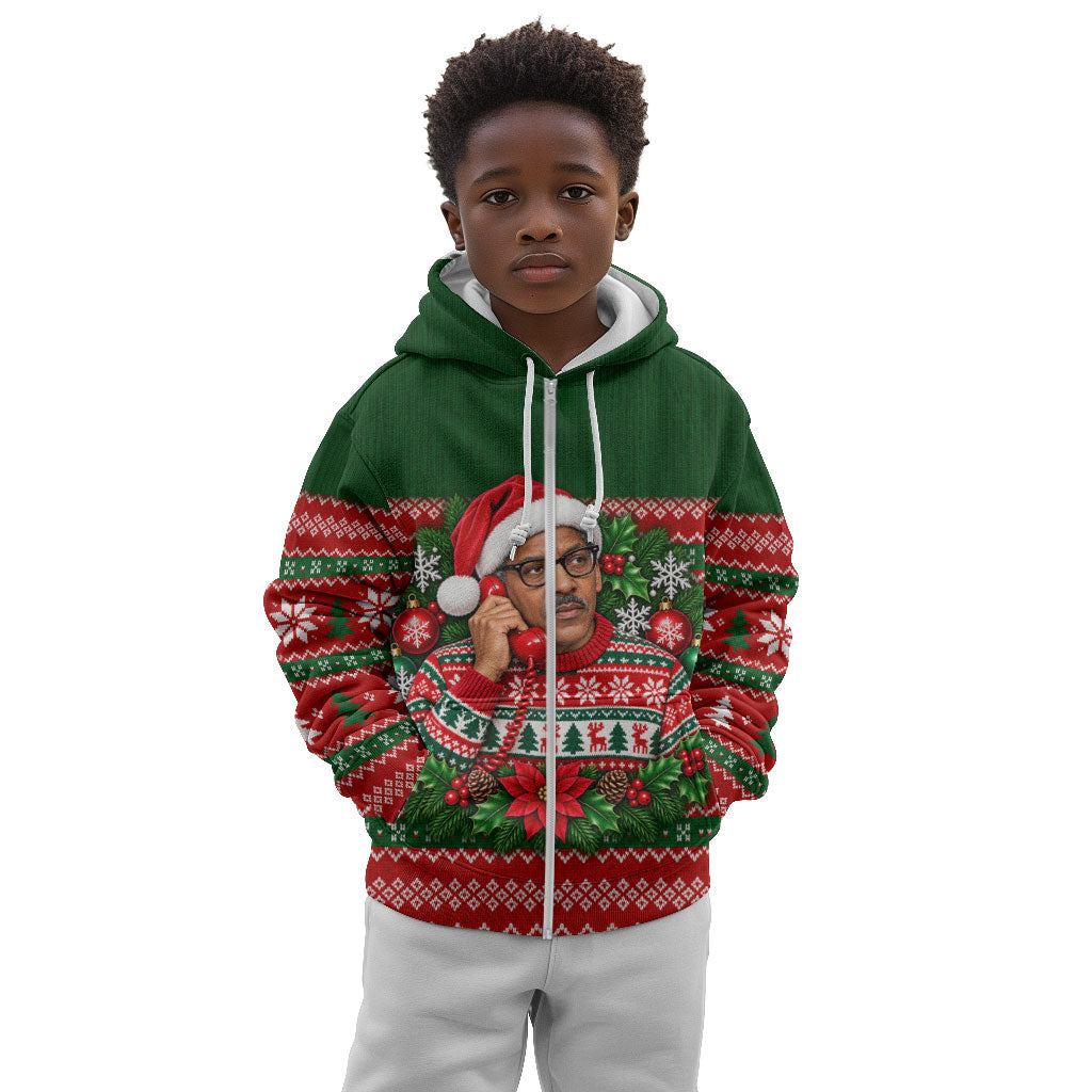 Bayard Rustin Christmas Kid Hoodie Ugly Christmas Pattern Retro Fair Isle