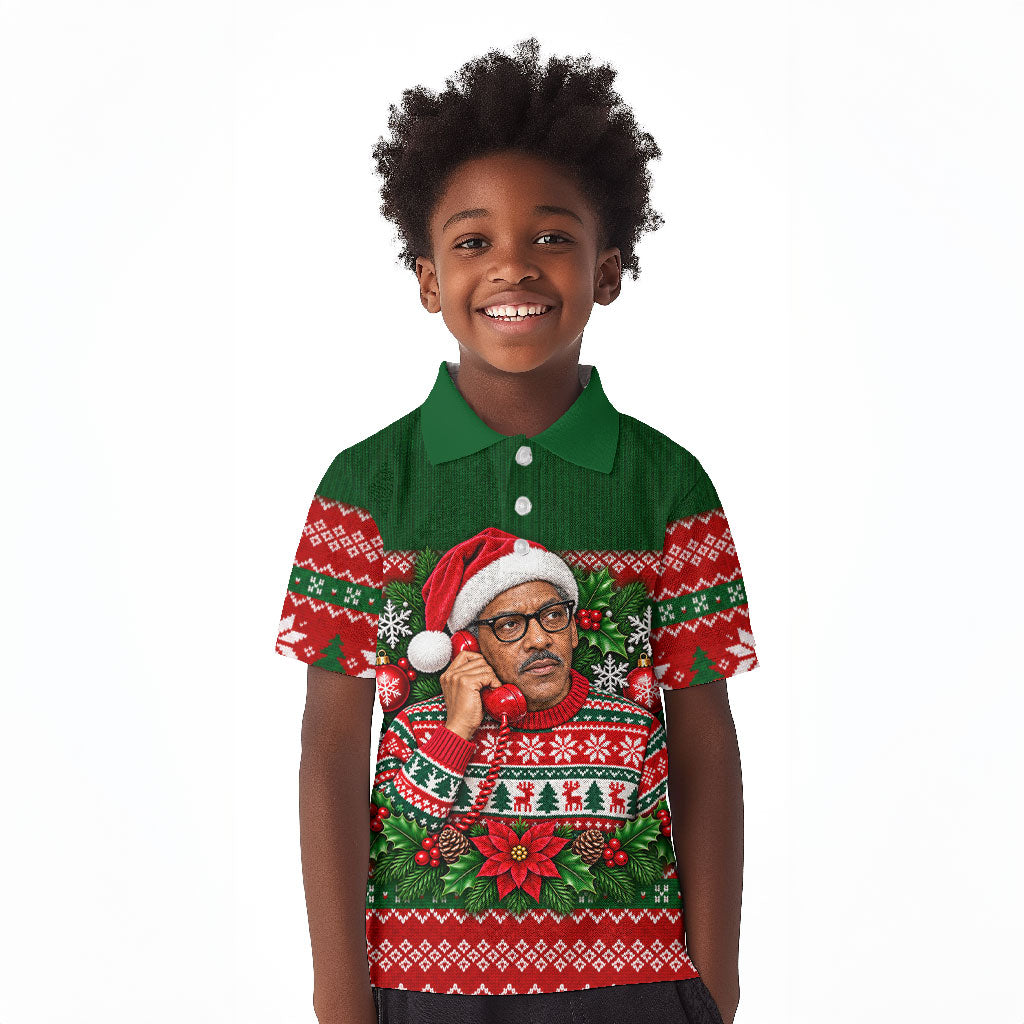 Bayard Rustin Christmas Kid Polo Shirt Ugly Christmas Pattern Retro Fair Isle