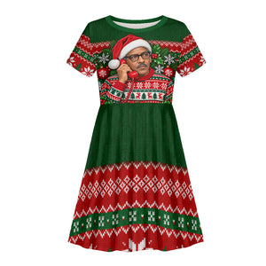 Bayard Rustin Christmas Kid Short Sleeve Dress Ugly Christmas Pattern Retro Fair Isle