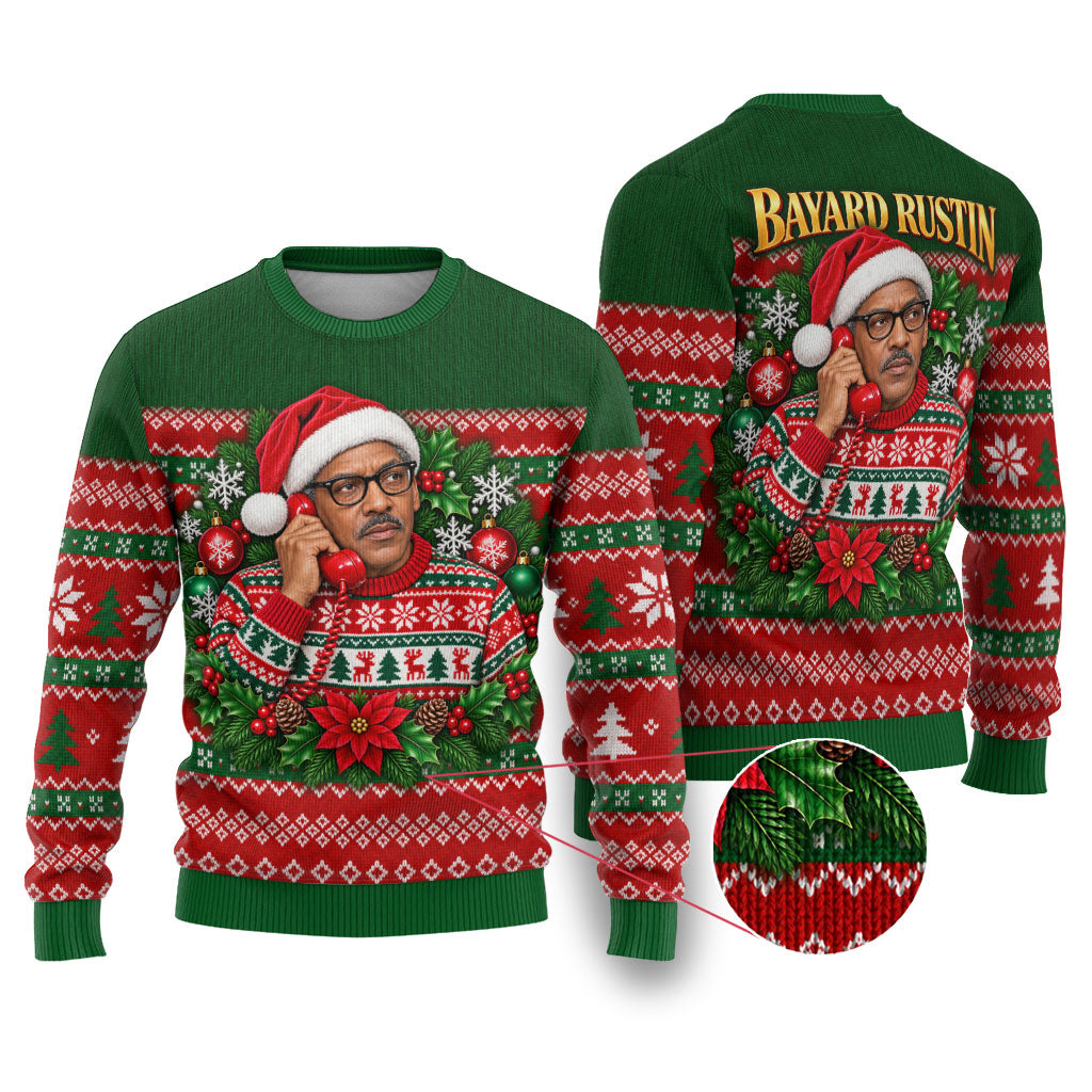 Bayard Rustin Christmas Ugly Christmas Sweater Ugly Christmas Pattern Retro Fair Isle