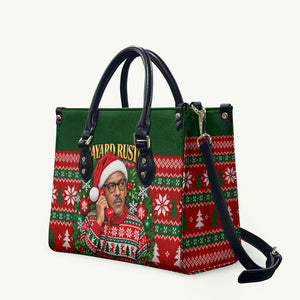 Bayard Rustin Christmas Leather Bag Ugly Christmas Pattern Retro Fair Isle