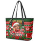Bayard Rustin Christmas Leather Tote Bag Ugly Christmas Pattern Retro Fair Isle