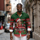 Bayard Rustin Christmas Long Sleeve Button Shirt Ugly Christmas Pattern Retro Fair Isle