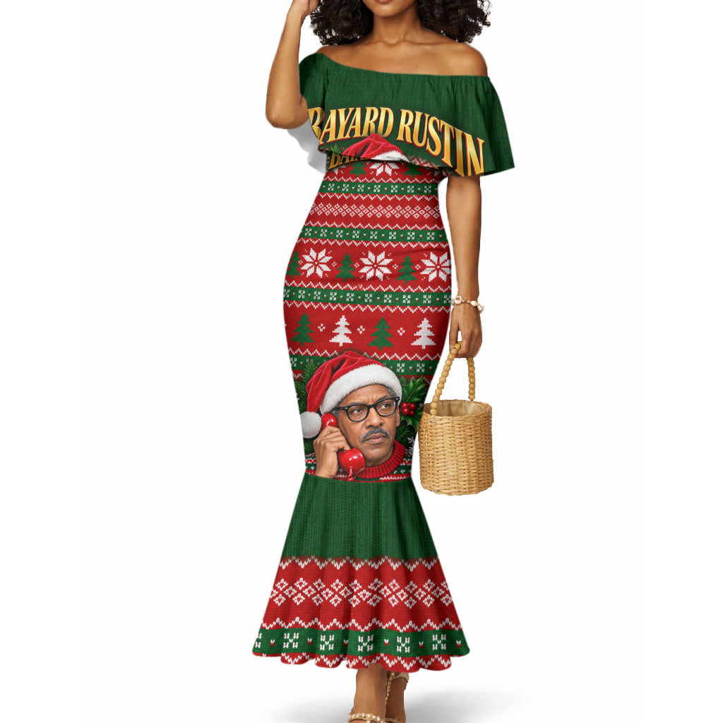 Bayard Rustin Christmas Mermaid Dress Ugly Christmas Pattern Retro Fair Isle