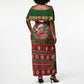 Bayard Rustin Christmas Off Shoulder Maxi Dress Ugly Christmas Pattern Retro Fair Isle