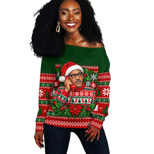 Bayard Rustin Christmas Off Shoulder Sweater Ugly Christmas Pattern Retro Fair Isle
