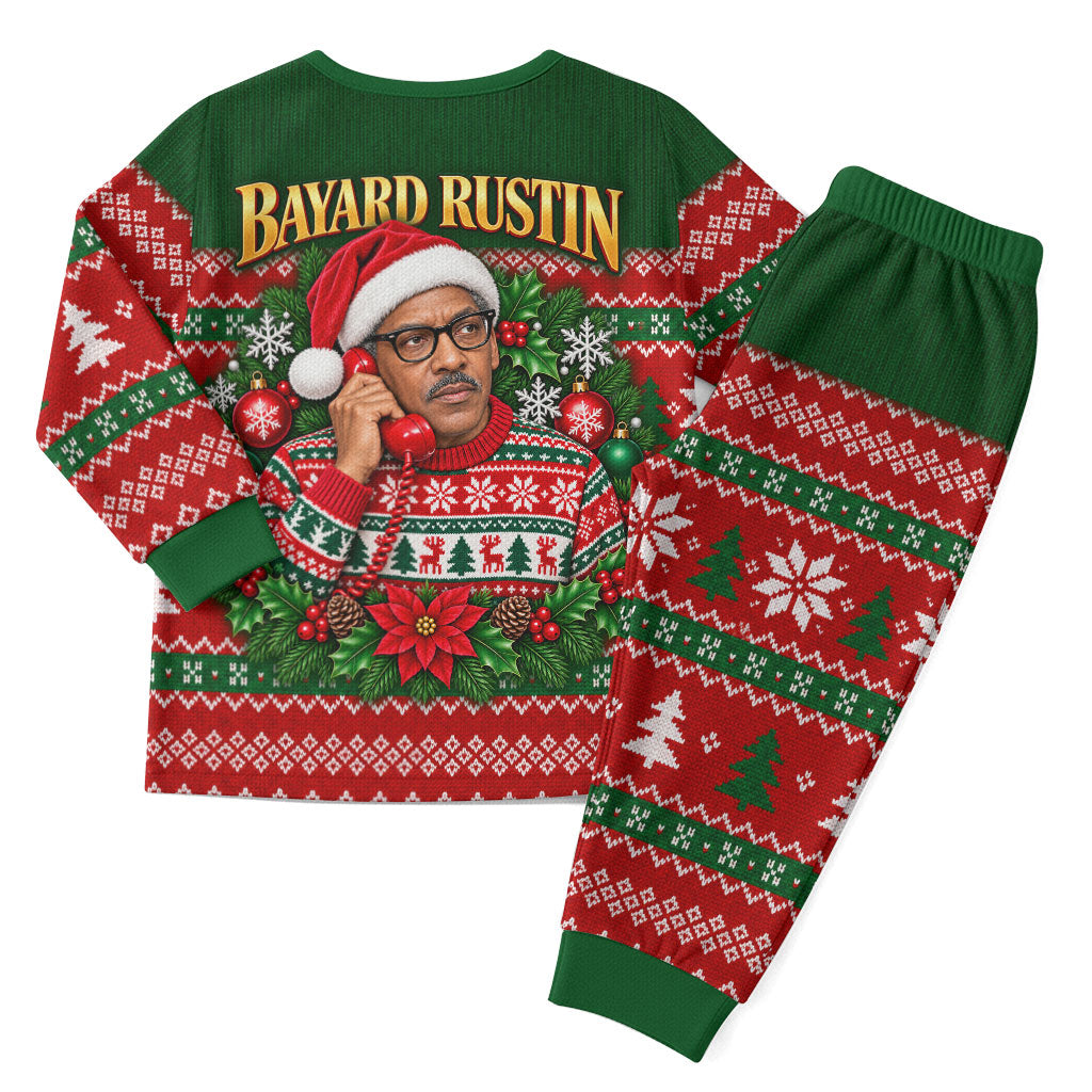 Bayard Rustin Christmas Pajama Set Ugly Christmas Pattern Retro Fair Isle