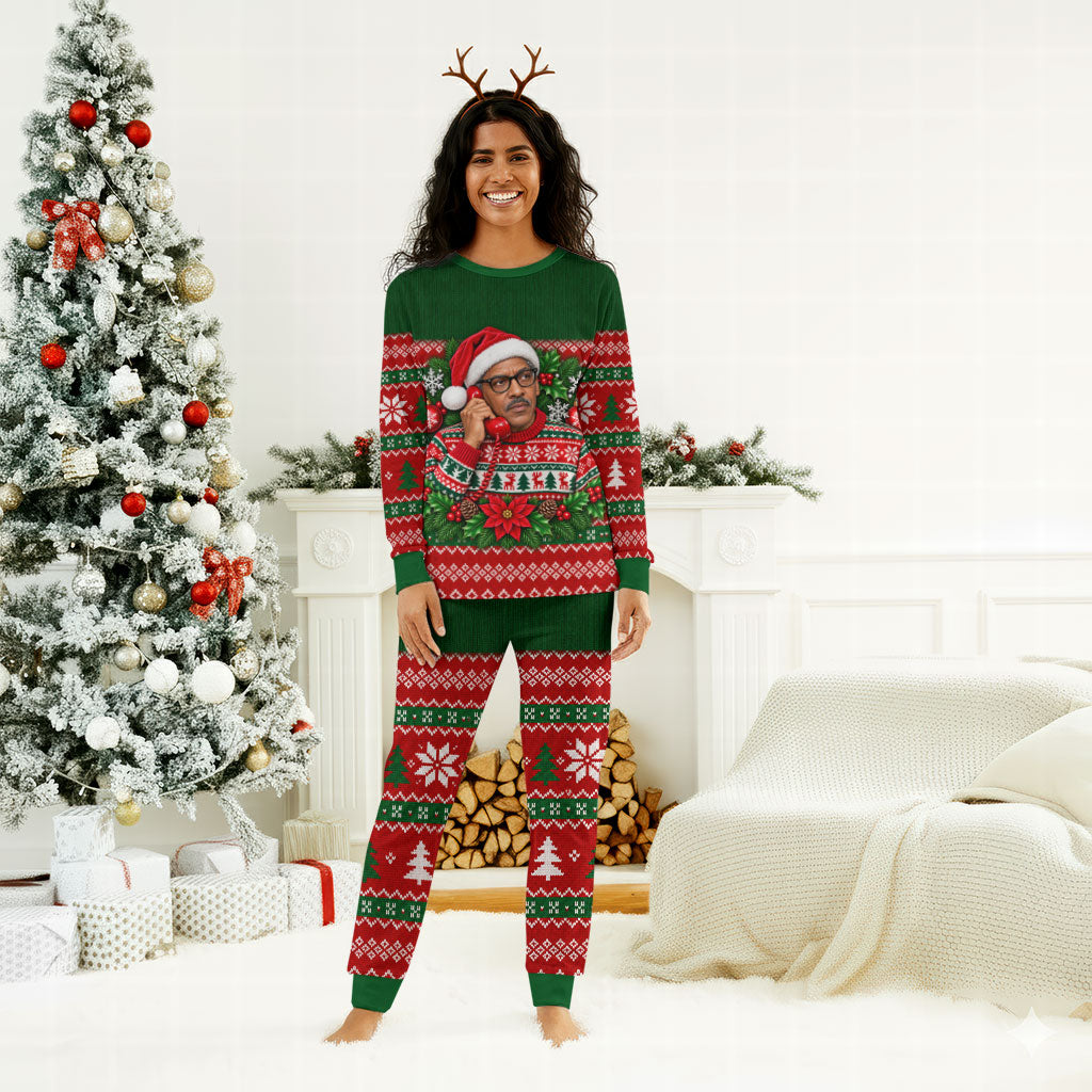 Bayard Rustin Christmas Pajama Set Ugly Christmas Pattern Retro Fair Isle