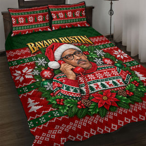 Bayard Rustin Christmas Quilt Bed Set Ugly Christmas Pattern Retro Fair Isle