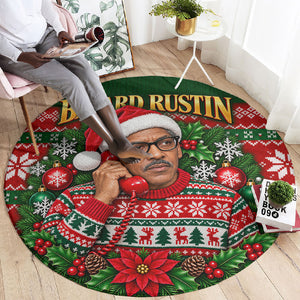 Bayard Rustin Christmas Round Carpet Ugly Christmas Pattern Retro Fair Isle