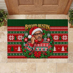Bayard Rustin Christmas Rubber Doormat Ugly Christmas Pattern Retro Fair Isle