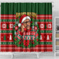 Bayard Rustin Christmas Shower Curtain Ugly Christmas Pattern Retro Fair Isle