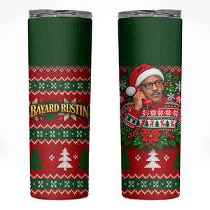 Bayard Rustin Christmas Skinny Tumbler Ugly Christmas Pattern Retro Fair Isle