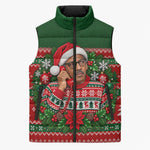 Bayard Rustin Christmas Sleeveless Puffer Jacket Ugly Christmas Pattern Retro Fair Isle