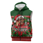 Bayard Rustin Christmas Sleeveless Zip Hoodie Ugly Christmas Pattern Retro Fair Isle